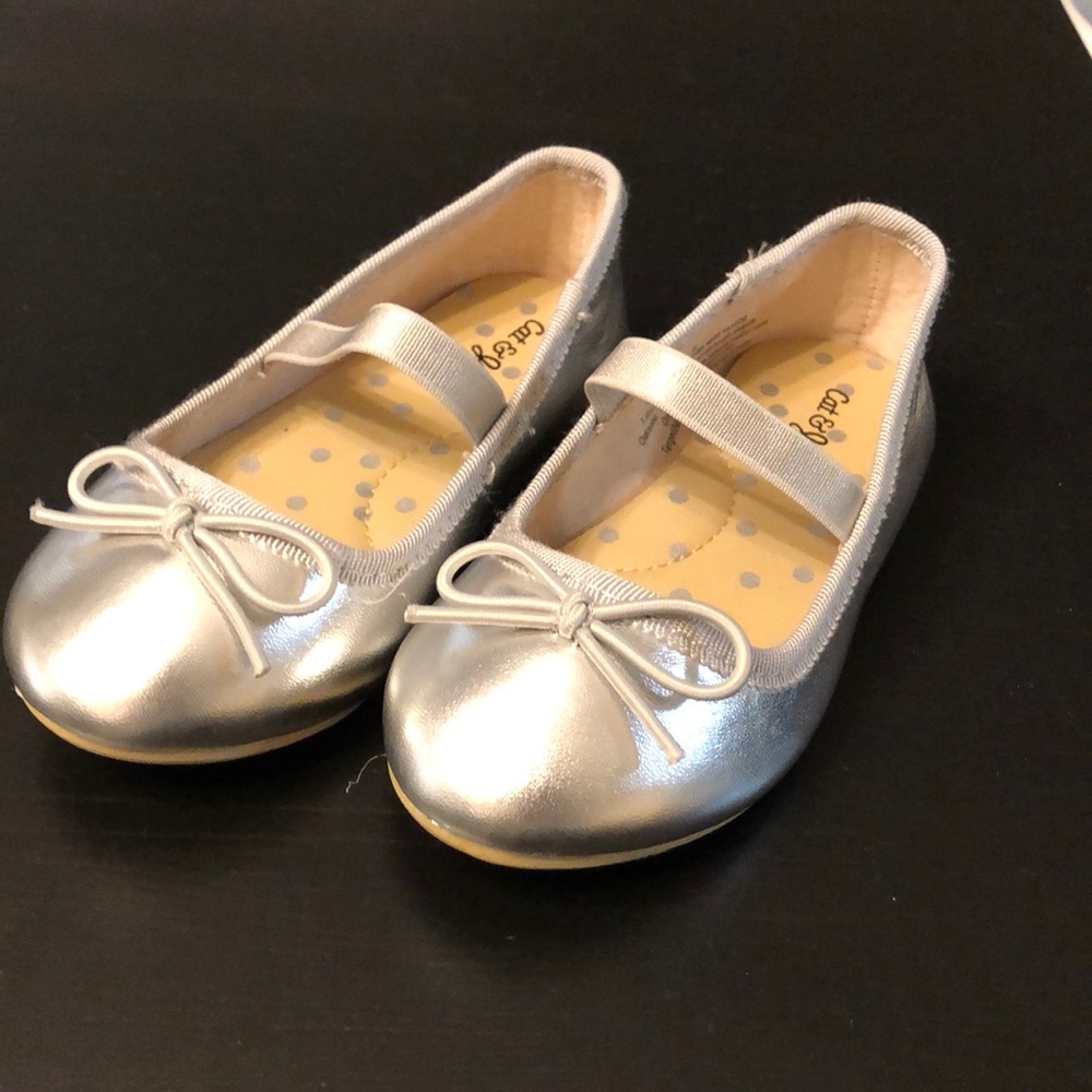 Silver toddler shoes